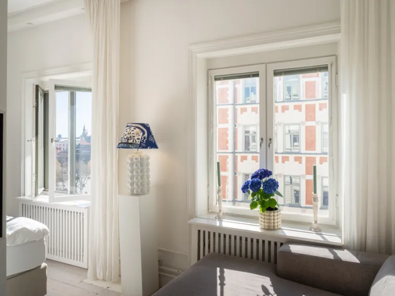 Lovely turn-of-the-century meets sleek & modern design in dreamy 2-room with beautiful view. Household electricity included