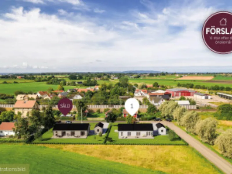 Tomt med bygglov för enplansvilla i mysiga Vejbyslätt