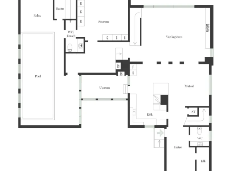 Modern och unik villa om totalt 388 kvm som varsamt renoverats till stilsäker nyfunkis